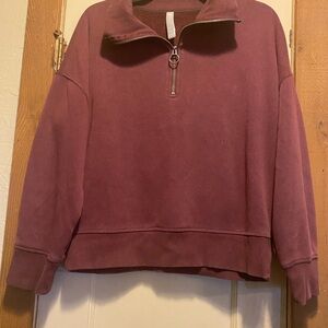 Athleta Maroon Half-Zip Sweatshirt